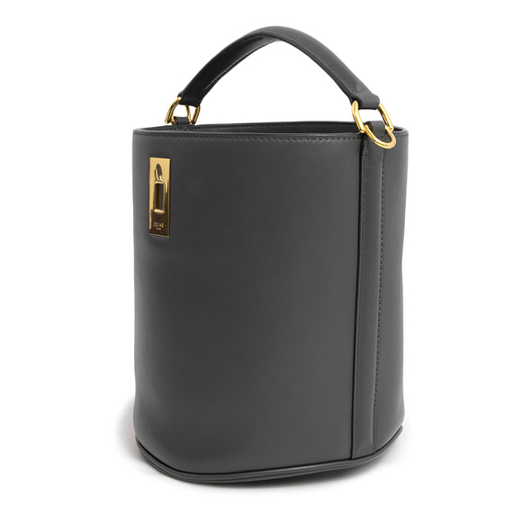 Celine Bucket 2way Shoulder Handbag Crossbody Calfskin Black - Picture 4 of 10